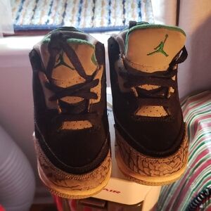 Kids Black and Green Sneakers
